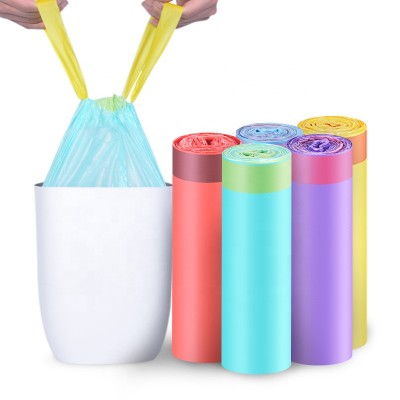 OEM Custom Size Colorful Plastic Trash Bag Poly Drawstring Garbage Bags