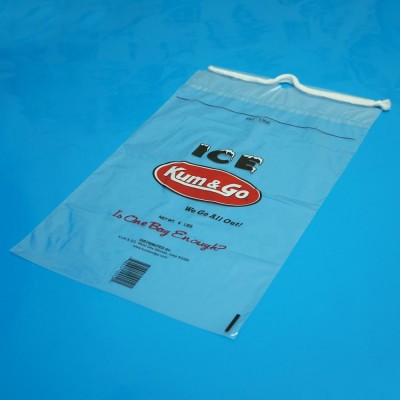 Customized Printed LDPE Plastic Drawstring Freezer Bag